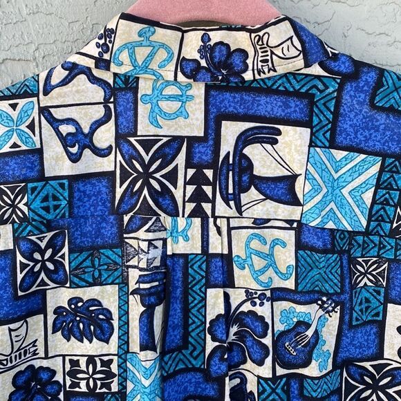 Hawaii Sz L Hawaiian Shirt Sz L 1/4 Button Down - Picture 8 of 11